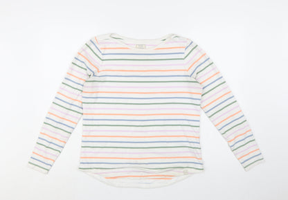 Fat Face Womens Multicoloured Striped Cotton Long Sleeve T-Shirt Size 10