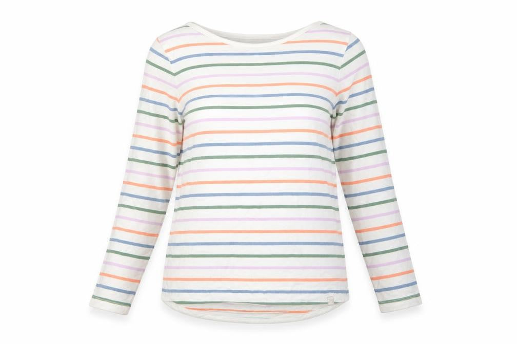 Fat Face Womens Multicoloured Striped Cotton Long Sleeve T-Shirt Size 10