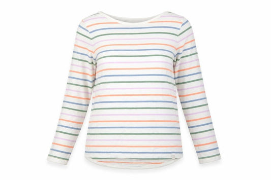 Fat Face Womens Multicoloured Striped Cotton Long Sleeve T-Shirt Size 10