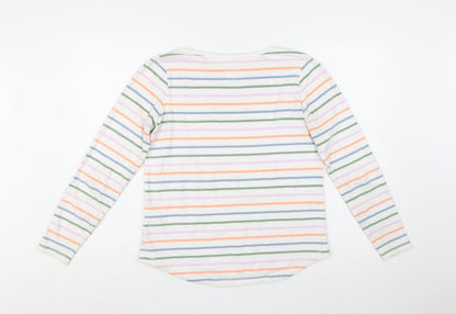 Fat Face Womens Multicoloured Striped Cotton Long Sleeve T-Shirt Size 10