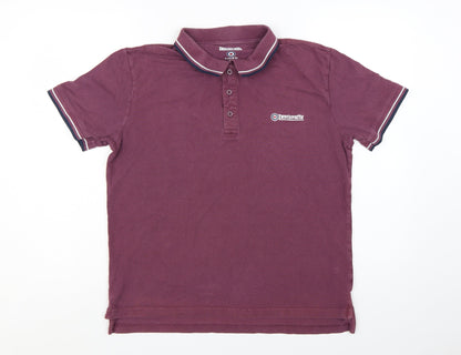 Lambretta Men's Purple Twin Tipped Cotton Polo Shirt Size L
