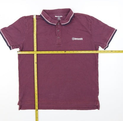 Lambretta Men's Purple Twin Tipped Cotton Polo Shirt Size L