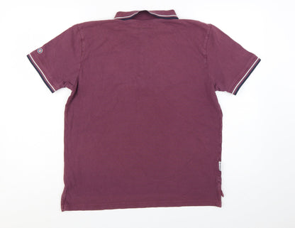 Lambretta Men's Purple Twin Tipped Cotton Polo Shirt Size L