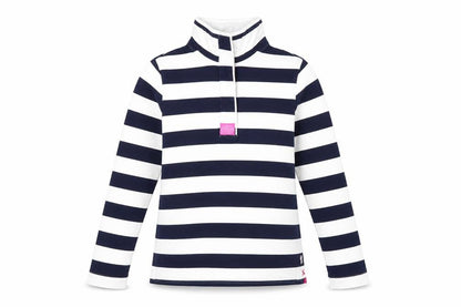 Joules Women’s Blue White Striped Roll Neck Long Sleeve Top UK 12