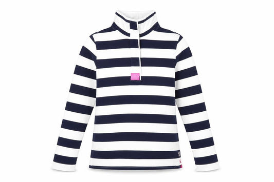 Joules Women’s Blue White Striped Roll Neck Long Sleeve Top UK 12