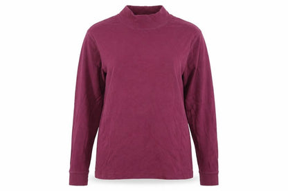Lands' End Women's Red Roll Neck Long Sleeve Tall Cotton Top Size M