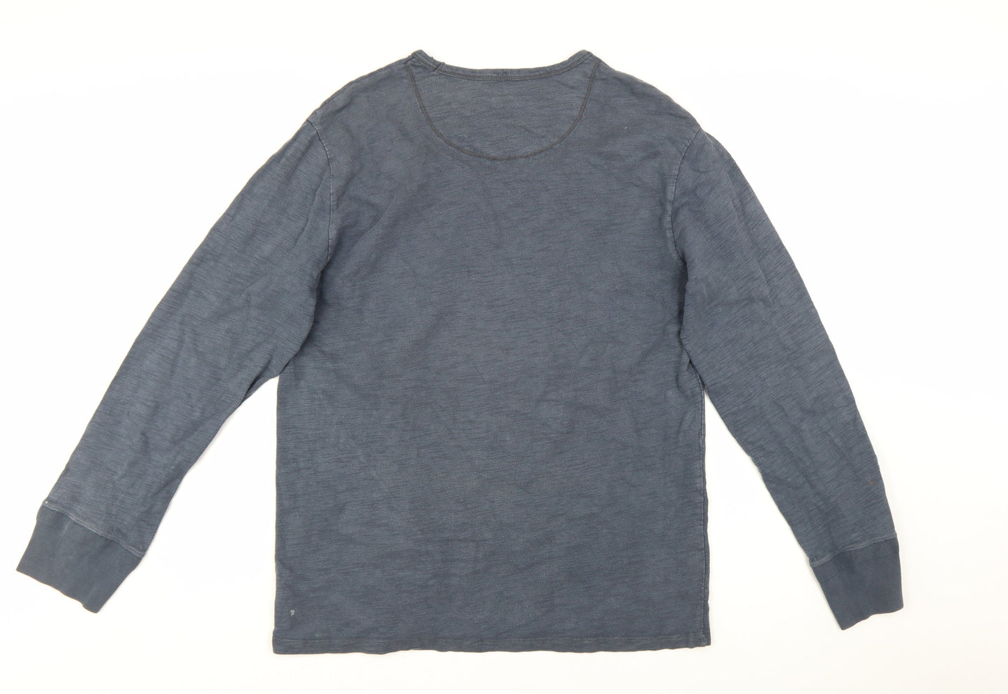 Gap Men's Blue Long Sleeve Cotton Crew Neck T-Shirt Size L
