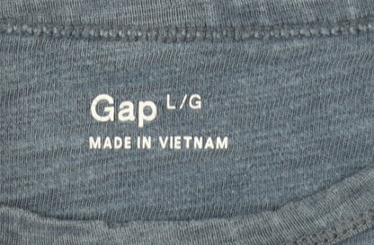 Gap Men's Blue Long Sleeve Cotton Crew Neck T-Shirt Size L