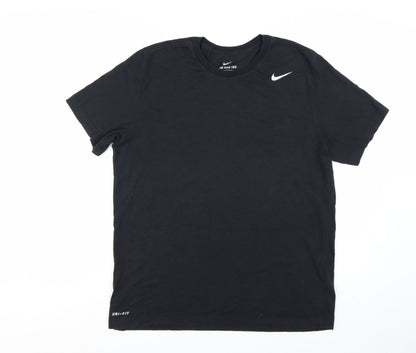 Nike Men's Black Dri-FIT Crew Neck Short Sleeve T-Shirt L Regular Fit