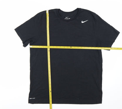 Nike Men's Black Dri-FIT Crew Neck Short Sleeve T-Shirt L Regular Fit