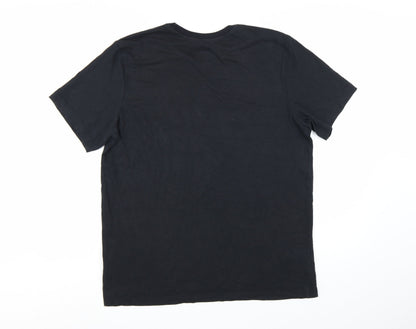 Nike Men's Black Dri-FIT Crew Neck Short Sleeve T-Shirt L Regular Fit