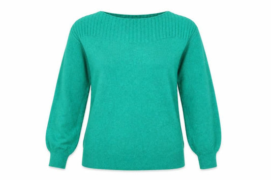 Monsoon Women's Green Boat Neck Wool Blend Pullover Jumper Size M
