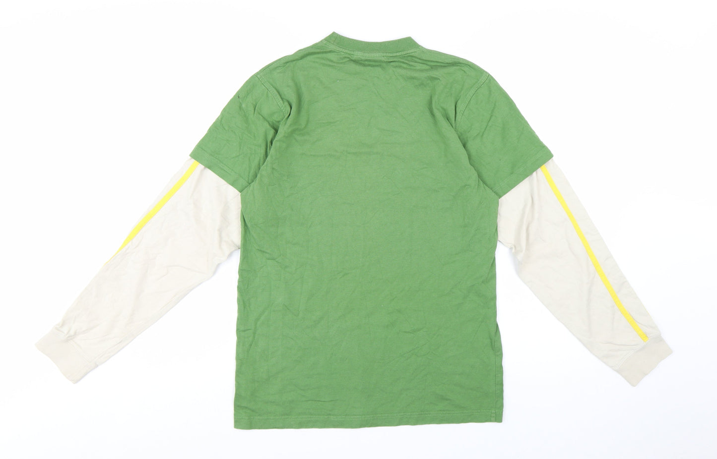 Billabong Men's Green Long Sleeve Retro Graphic Cotton T-Shirt S