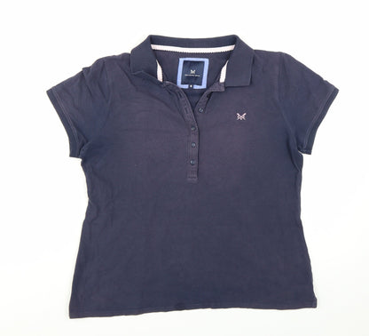Crew Clothing Company Womens Blue Polo Shirt Size 16 Short Sleeve Cotton