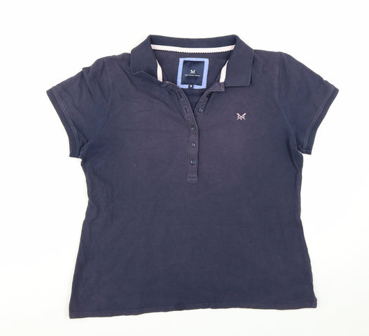 Crew Clothing Company Womens Blue Polo Shirt Size 16 Short Sleeve Cotton