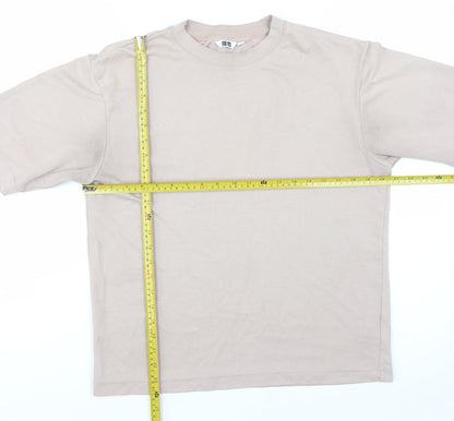 Uniqlo Women Beige AIRism Short Sleeve Basic T-Shirt S