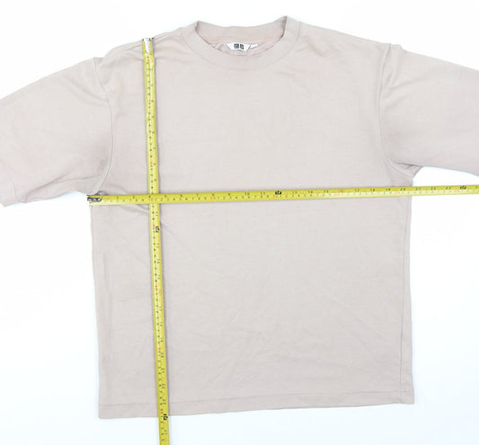 Uniqlo Women Beige AIRism Short Sleeve Basic T-Shirt S