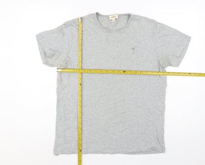 Diesel Men's Grey Crew Neck Cotton T-Shirt Size L Classic Fit