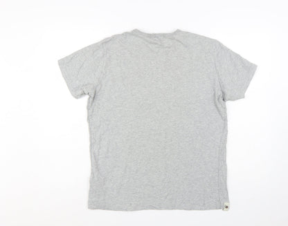 Diesel Men's Grey Crew Neck Cotton T-Shirt Size L Classic Fit
