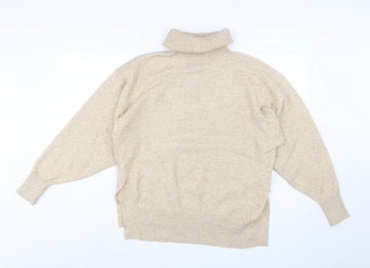& Other Stories Women’s Beige Wool Cashmere Roll Neck Jumper Size 8