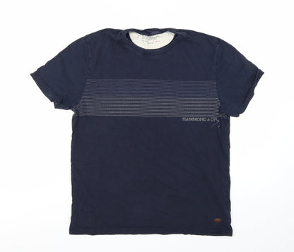 Hammond & Co Men's Navy Blue Cotton Crew Neck T-Shirt Medium