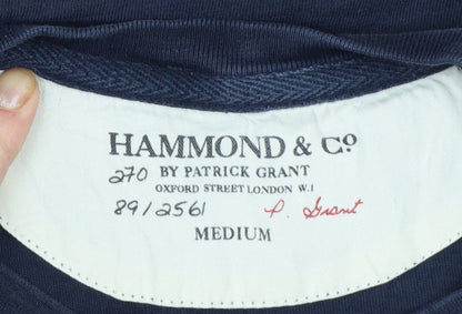 Hammond & Co Men's Navy Blue Cotton Crew Neck T-Shirt Medium