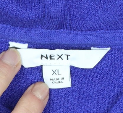 Next Women’s Blue Full Zip Hooded Knit Jumper XL