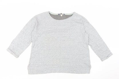 White Stuff Women's Grey Cotton 3/4 Sleeve Basic T-Shirt UK 16