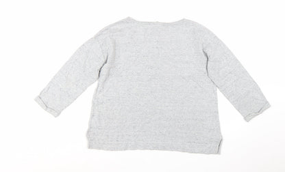 White Stuff Women's Grey Cotton 3/4 Sleeve Basic T-Shirt UK 16