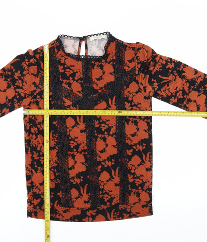 Oasis Women's Multicoloured Floral Lace Long Sleeve Tunic Blouse XS