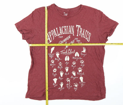 Gap Men's Red Appalachian Trails Graphic T-Shirt XL Cotton