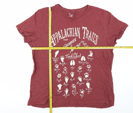 Gap Men's Red Appalachian Trails Graphic T-Shirt XL Cotton