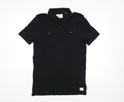 Firetrap Mens Black Cotton Short Sleeve Polo Shirt M