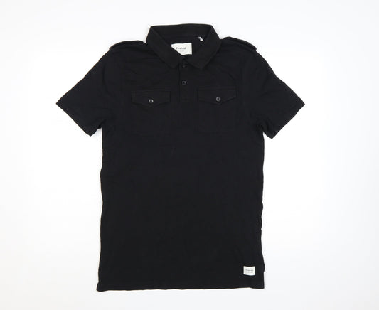 Firetrap Mens Black Cotton Short Sleeve Polo Shirt M