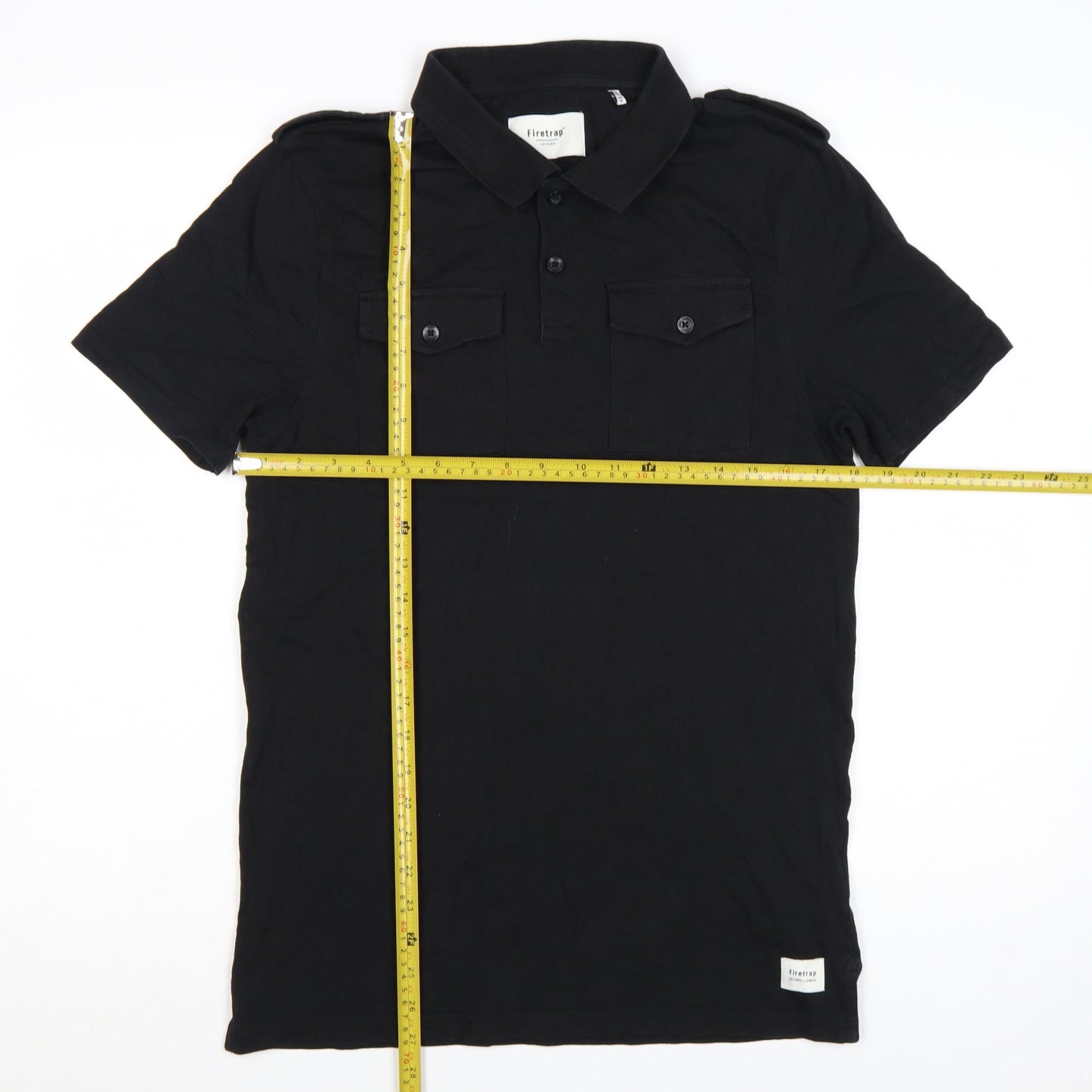 Firetrap Mens Black Cotton Short Sleeve Polo Shirt M
