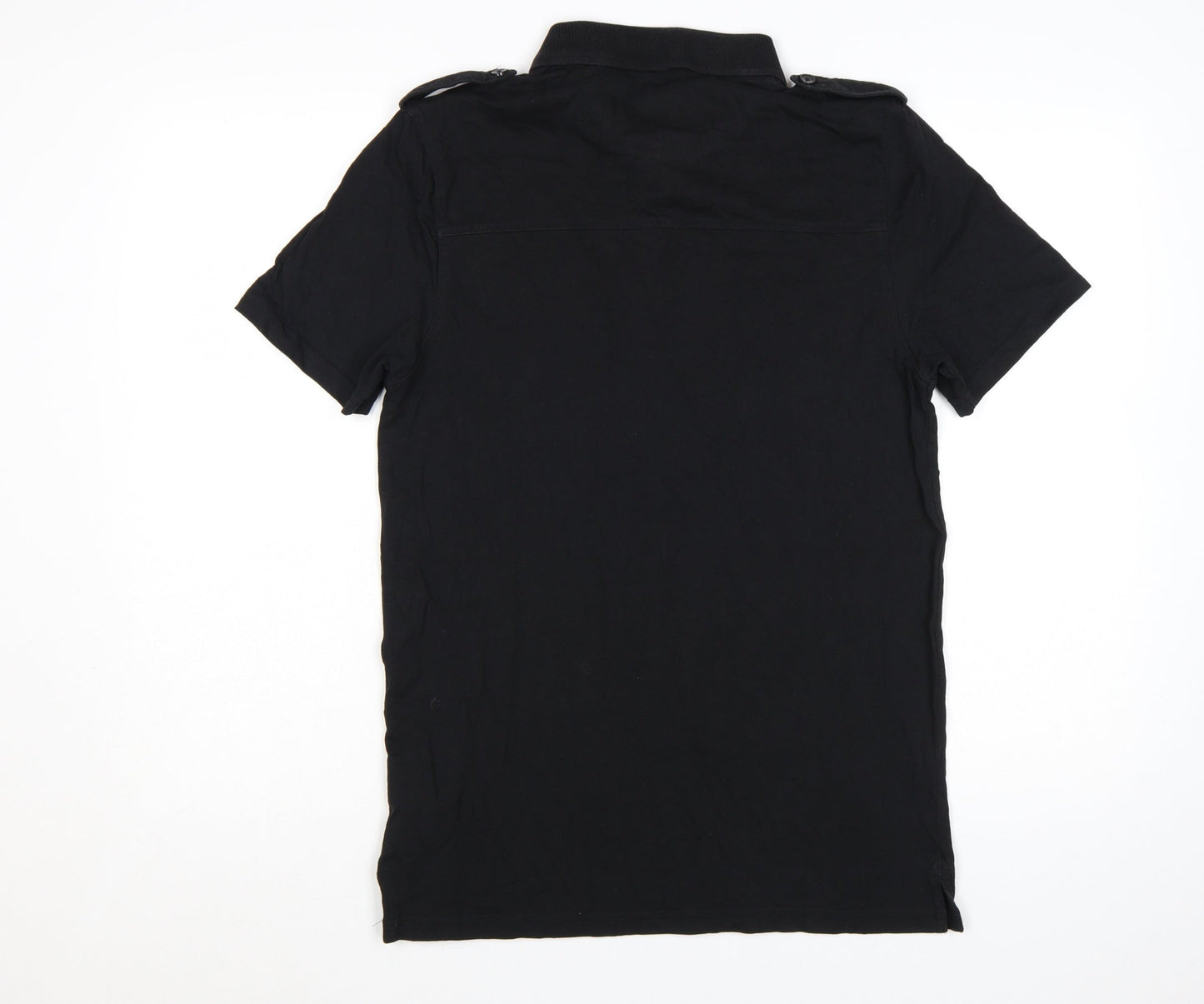 Firetrap Mens Black Cotton Short Sleeve Polo Shirt M