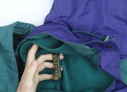 Regatta Men's Green & Purple Waterproof Hooded Parka Jacket L