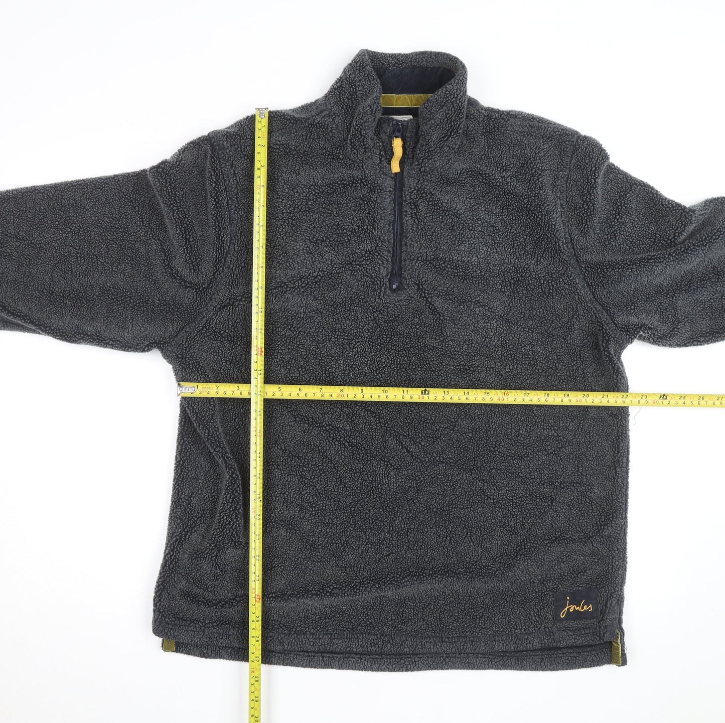 Joules Mens Grey Fleece 1/2 Zip Pullover Jumper Size L