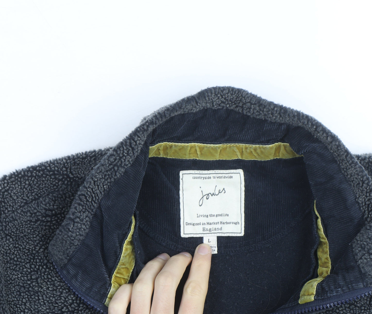 Joules Mens Grey Fleece 1/2 Zip Pullover Jumper Size L