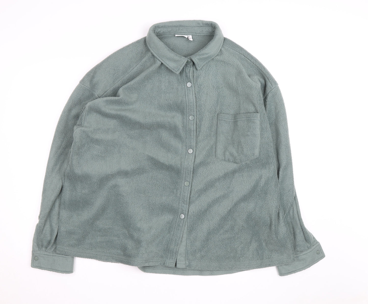 ASOS DESIGN Men's Green Fleece Button Jacket Size L Casual