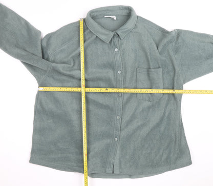 ASOS DESIGN Men's Green Fleece Button Jacket Size L Casual