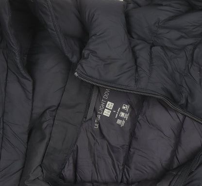 Uniqlo Men’s Blue Long Puffer Coat Hooded Down Jacket Size S