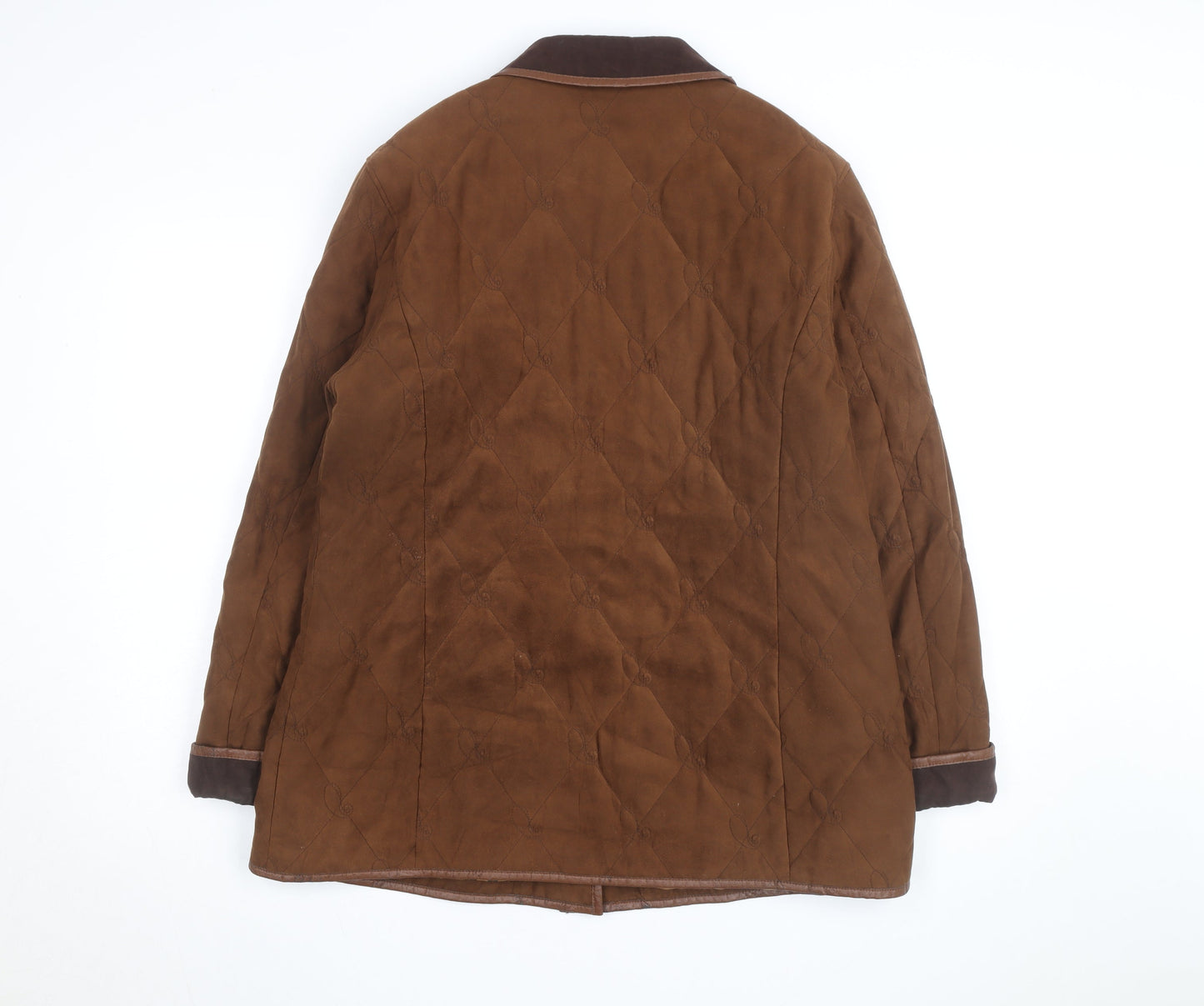 Gelco Men's Brown Quilted Mid-Length Coat Lined Casual Jacket Size L