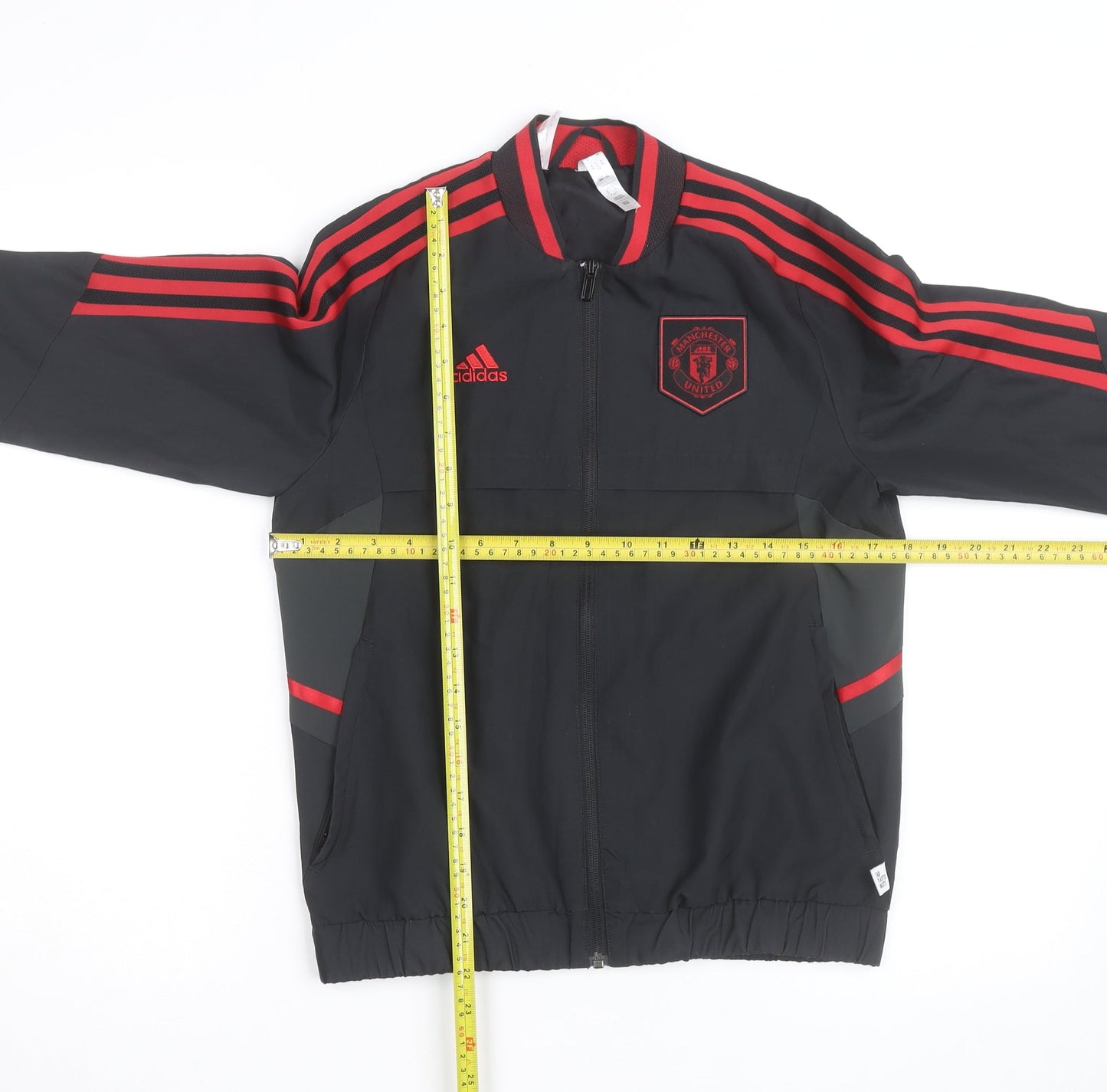 adidas Boys Black Manchester United Track Jacket 9-10 Years Full Zip