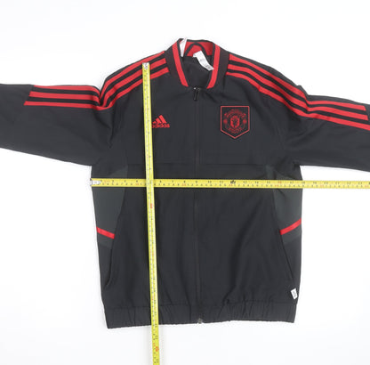 adidas Boys Black Manchester United Track Jacket 9-10 Years Full Zip