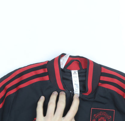 adidas Boys Black Manchester United Track Jacket 9-10 Years Full Zip