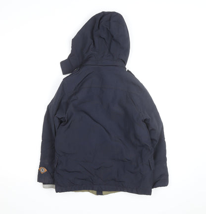 Timberland Boys Blue Hooded Parka Coat 8 Years Waterproof Winter Jacket