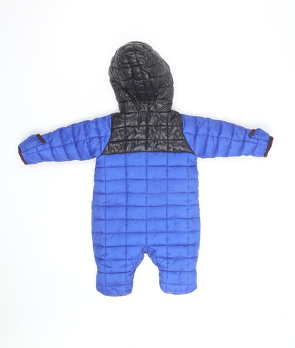 Nike Unisex Baby Blue Puffer Snowsuit 0-3 Months Hooded Winter Suit
