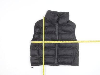 Zara Women's Black Puffer Down Waistcoat M Short Quilted Vest
