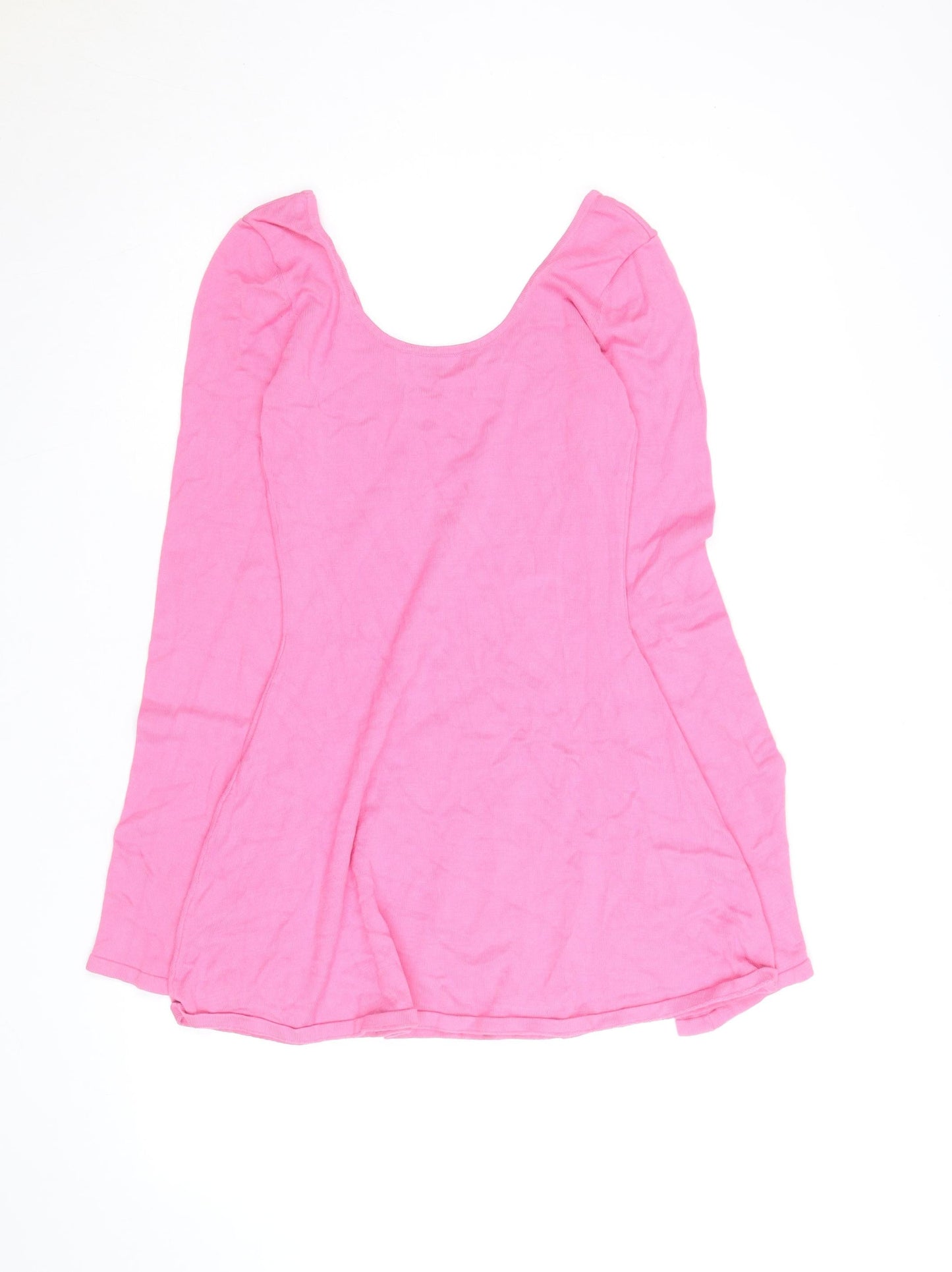 Meshki Women Pink Fit & Flare Knit Dress Size S Casual Party